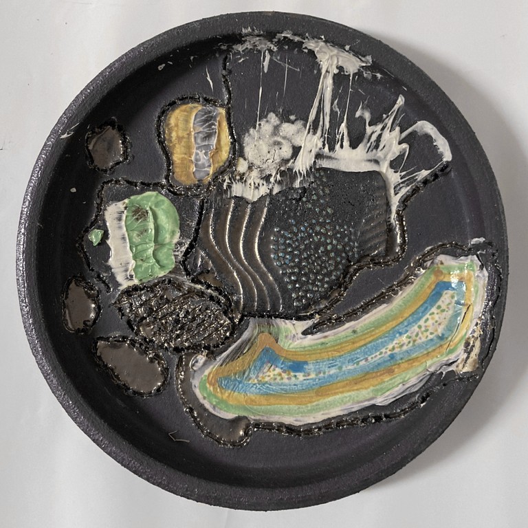 1126-piatto materico, 1989, cm 26x26x6 copia_risultato